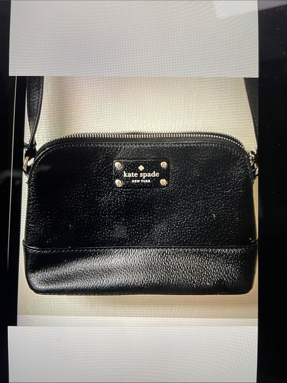 kate spade Black Leather Dome Crossbody Bag